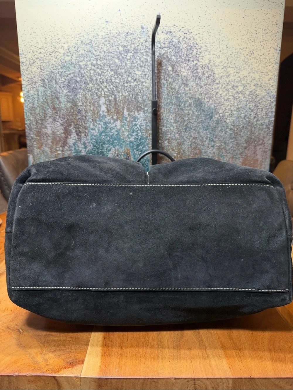 Dooney & Bourke Y2K Late 2000s Dillen Suede Double Pocket Satchel Black